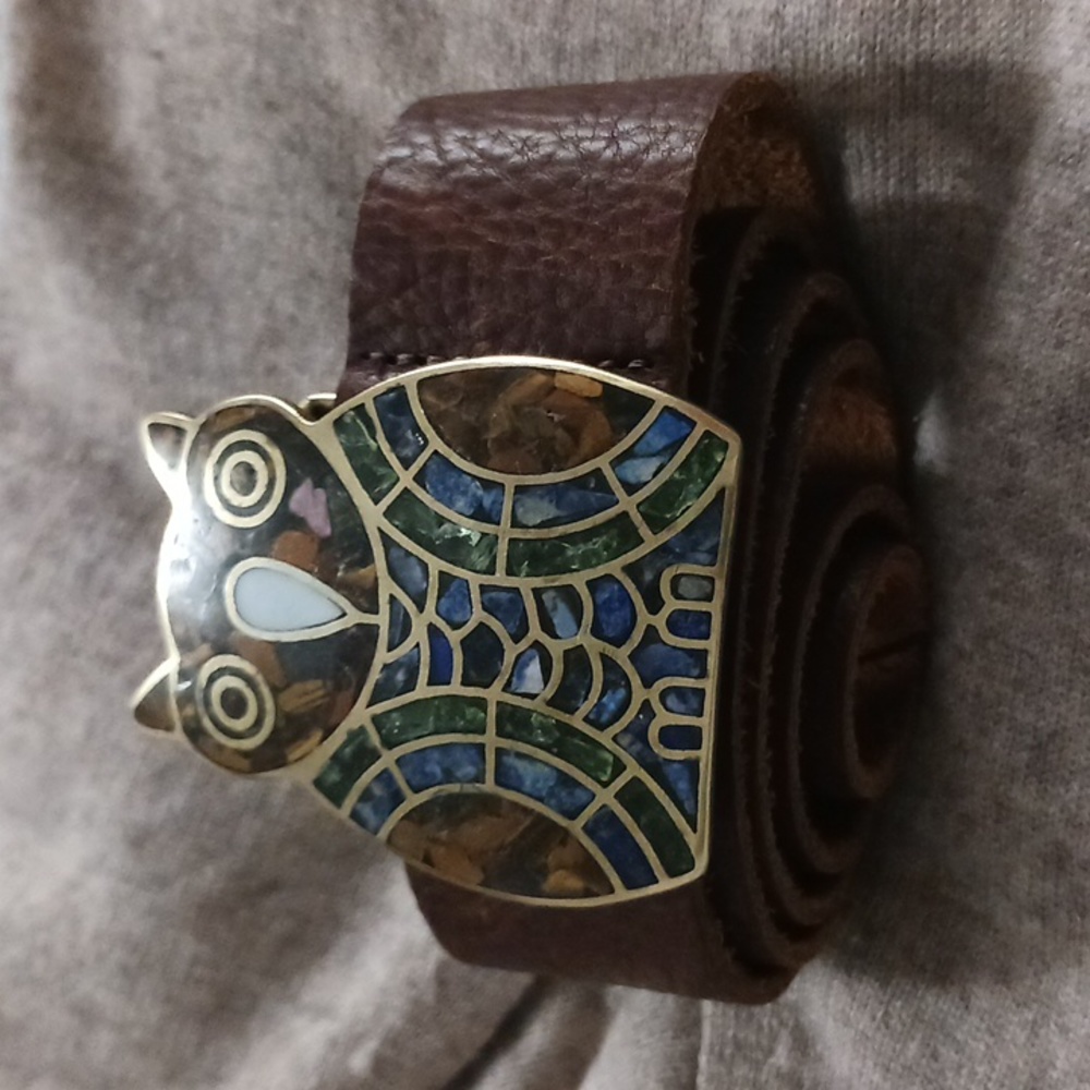 Owl buckled belt